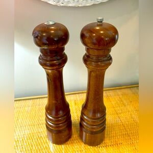Vintage mcm wooden salt and pepper shaker set